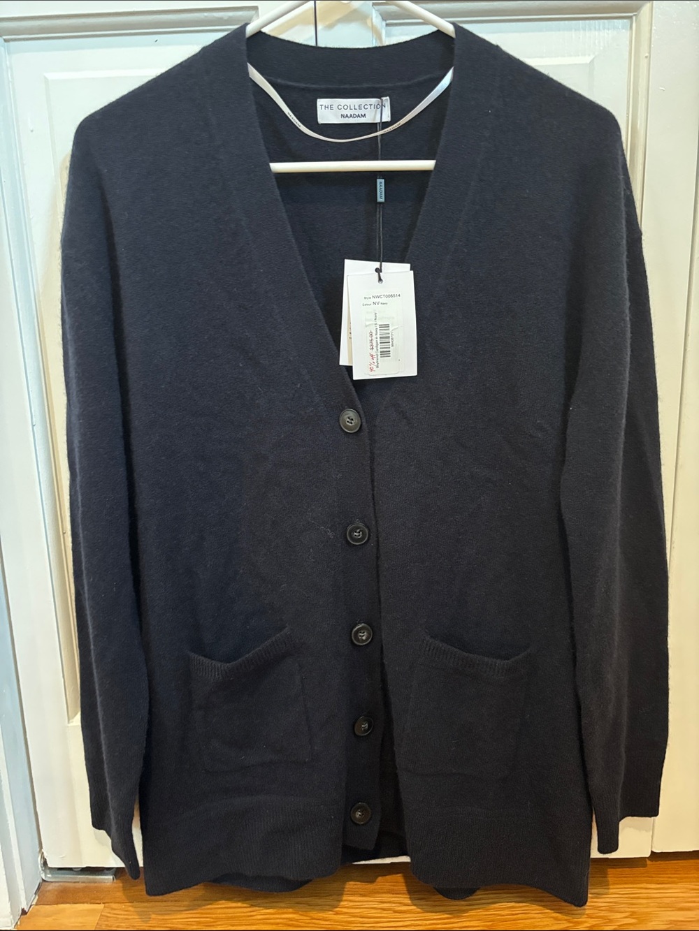 Naadam The Collection Navy Boyfriend Cardigan - Size S NWT